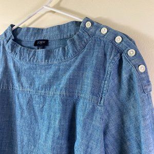 J. Crew Women's Denim Chambray Blouse, Size 2